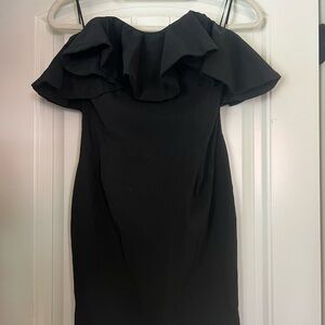 DO + BE ruffle off the shoulder mini dress